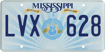 MS license plate LVX628