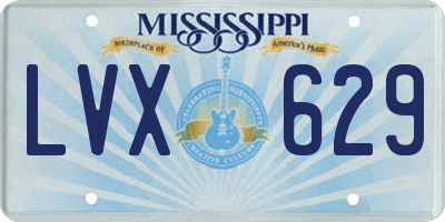 MS license plate LVX629
