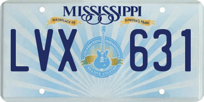 MS license plate LVX631