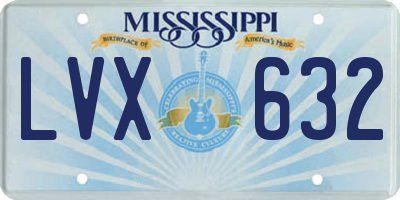 MS license plate LVX632