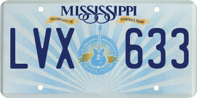 MS license plate LVX633