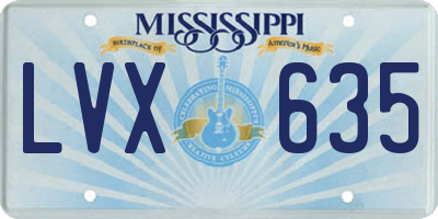 MS license plate LVX635