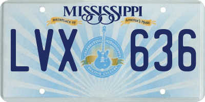 MS license plate LVX636
