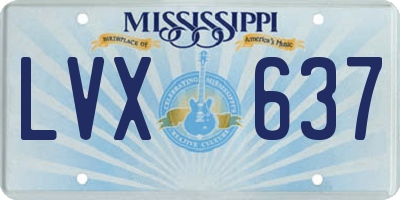 MS license plate LVX637