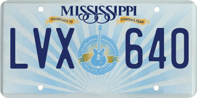 MS license plate LVX640