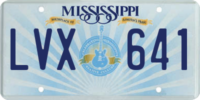 MS license plate LVX641
