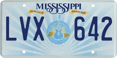 MS license plate LVX642