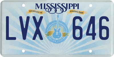 MS license plate LVX646