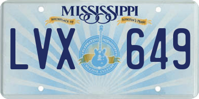 MS license plate LVX649