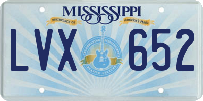 MS license plate LVX652