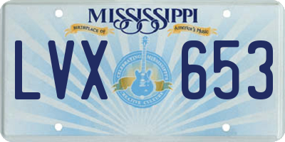 MS license plate LVX653