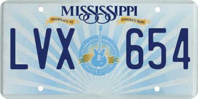 MS license plate LVX654