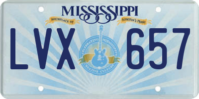 MS license plate LVX657