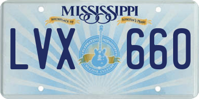 MS license plate LVX660