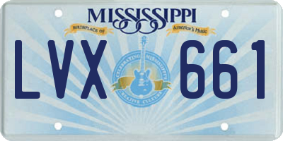 MS license plate LVX661