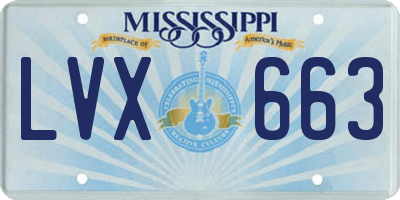 MS license plate LVX663