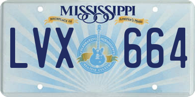 MS license plate LVX664