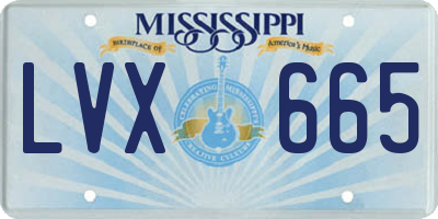 MS license plate LVX665