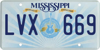 MS license plate LVX669