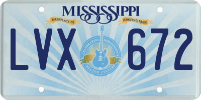 MS license plate LVX672