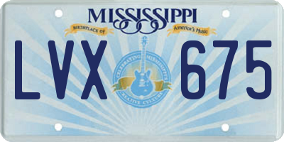MS license plate LVX675
