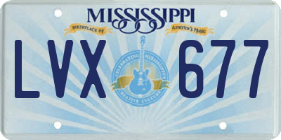 MS license plate LVX677