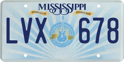MS license plate LVX678