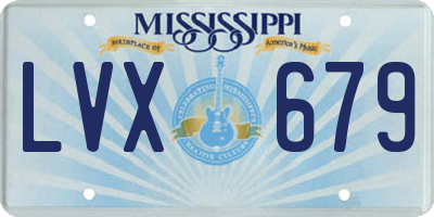 MS license plate LVX679