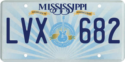 MS license plate LVX682