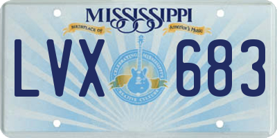 MS license plate LVX683
