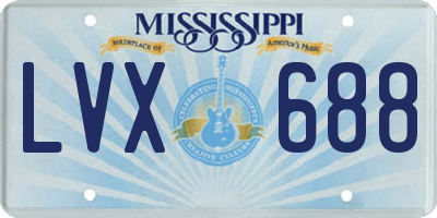 MS license plate LVX688