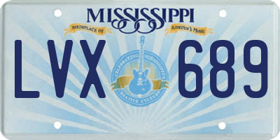 MS license plate LVX689
