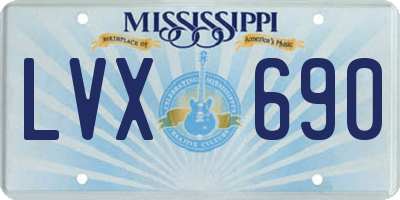MS license plate LVX690