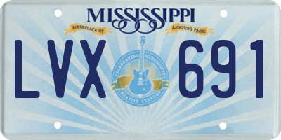 MS license plate LVX691