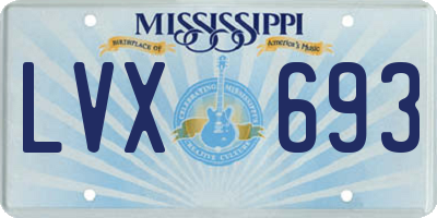 MS license plate LVX693