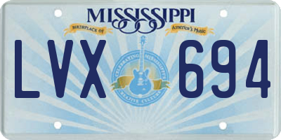 MS license plate LVX694