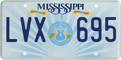 MS license plate LVX695