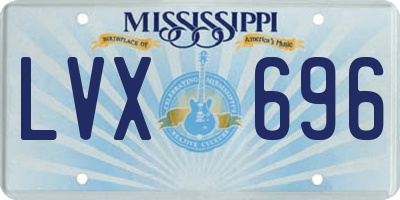 MS license plate LVX696