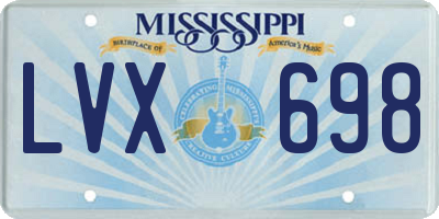 MS license plate LVX698