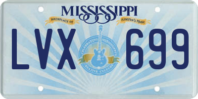 MS license plate LVX699