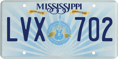 MS license plate LVX702