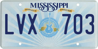 MS license plate LVX703