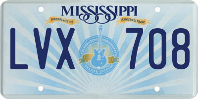 MS license plate LVX708