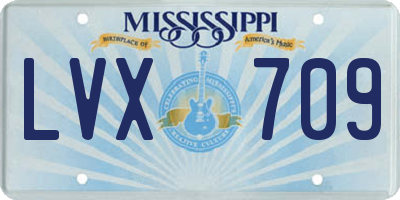 MS license plate LVX709