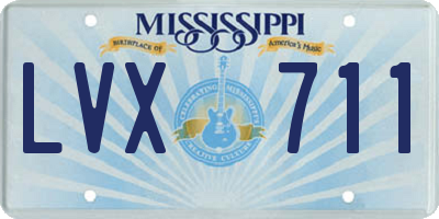 MS license plate LVX711