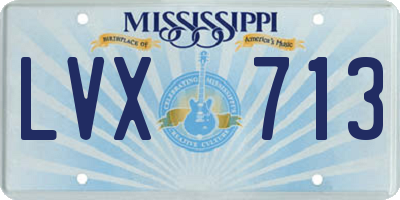 MS license plate LVX713