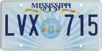MS license plate LVX715