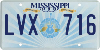 MS license plate LVX716