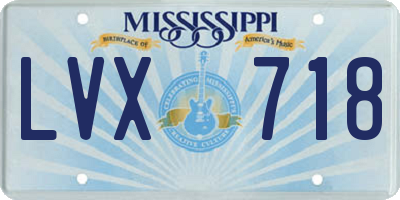MS license plate LVX718