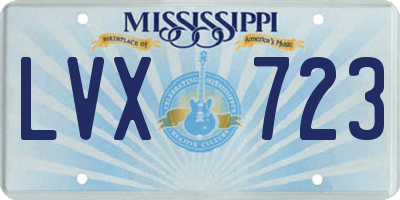 MS license plate LVX723